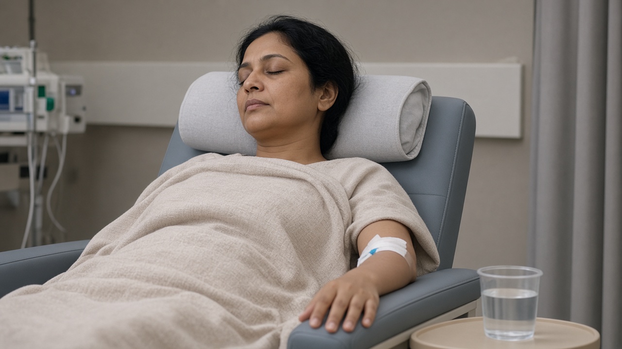 Resting calmly after an infusion